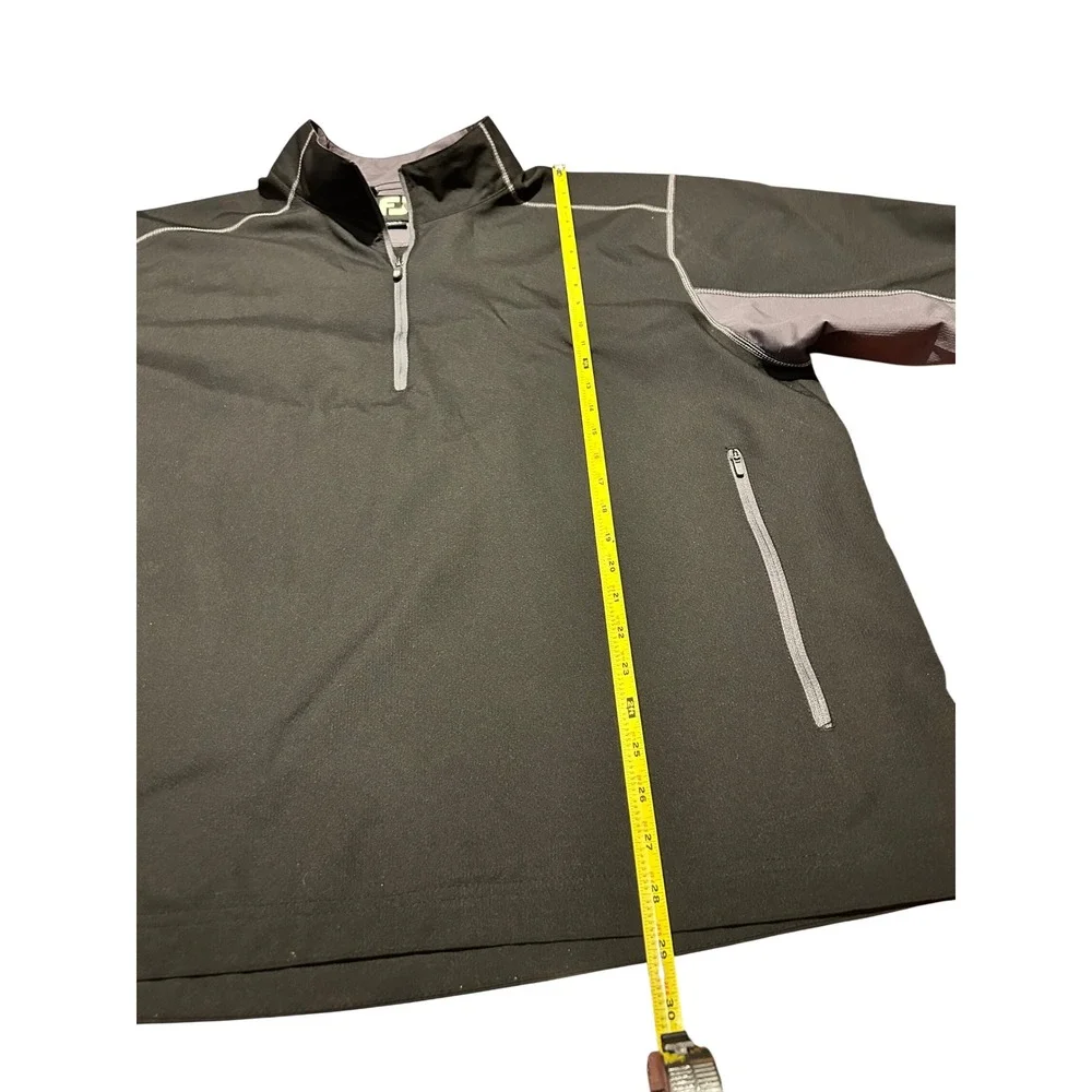 FootJoy Mens Golf Windshirt Quarter Zip Short Sleeve Black Grey Pullover‎ Large
